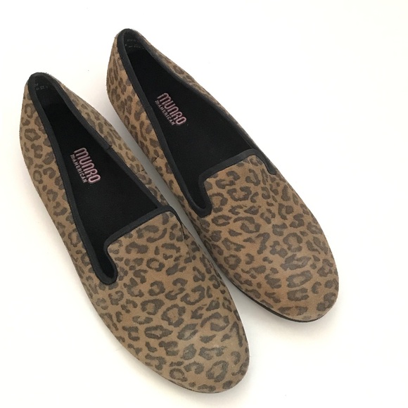 MUNRO Jerrie Leopard Loafer Suede Comfort Flats Black Tan Women’s Size 13 - Picture 1 of 16